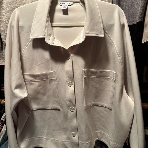 Athleta Cream/Bone/off White Allure Shirt Jacket Oversized  XL - Picture 4 of 12